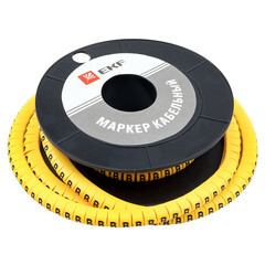 Изображение товара Маркеры кабельные (клипсы) EKF PROxima 4,5-8,6 мм буква В желтые (350 шт.) (plc-KM-6-B)