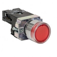 Кнопка плоская EKF PROxima ВА42 230 В IP40 без фиксации с подсветкой красная (xb2-bw42-230)