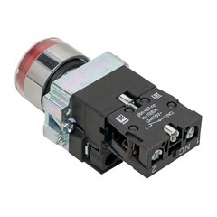 Кнопка плоская EKF PROxima ВА42 24 В IP40 без фиксации с подсветкой красная (xb2-bw42-24) - фото 3