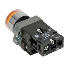 Кнопка плоская EKF PROxima ВА51 230 В IP65 без фиксации с подсветкой желтая (xb2-bw51-230-65) - фото 4