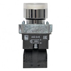Кнопка плоская EKF PROxima ВА51 230 В IP40 без фиксации с подсветкой белая (xb2-bw21-230) - фото 4