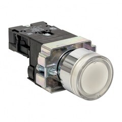 Изображение товара Кнопка плоская EKF PROxima ВА51 230 В IP40 без фиксации с подсветкой белая (xb2-bw21-230)