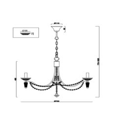 Люстра подвесная Freya Zoe E14 280 Вт 18,66 кв.м (FR2009PL-07G) - фото 3