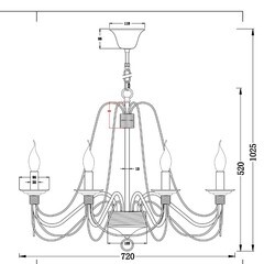 Люстра подвесная Freya Velia E14 480 Вт 32 кв.м (FR2046-PL-08-BR) - фото 3