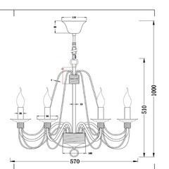 Люстра подвесная Freya Velia E14 360 Вт 24 кв.м (FR2046-PL-06-BR) - фото 2