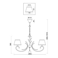 Люстра подвесная Freya Gisela E14 200 Вт 13,33 кв.м (FR2013PL-05G) - фото 3