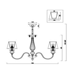 Люстра подвесная Freya Inessa E14 280 Вт 18,66 кв.м (FR2685PL-07BZ) - фото 3