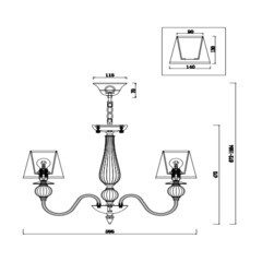 Люстра подвесная Freya Inessa E14 200 Вт 13,33 кв.м (FR2685PL-05BZ) - фото 3