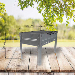 Мангал сборный Firewood с 6 шампурами 53х30х35 см - фото 2