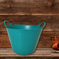 Ведро садовое РВ Пласт 14 л пластиковое гибкое бирюзовое - фото 3