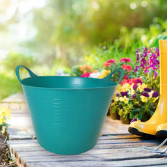 Ведро садовое РВ Пласт 40 л пластиковое гибкое бирюзовое - фото 3