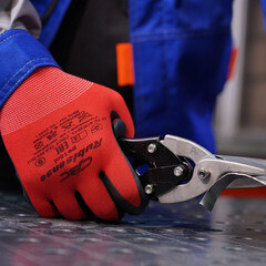 Перчатки полиэфирные с латексным обливом СВС Рубисенс красно-черные / черно-черные L - фото 2