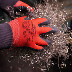Перчатки полиэфирные с латексным обливом СВС Рубисенс красно-черные / черно-черные L - фото 7