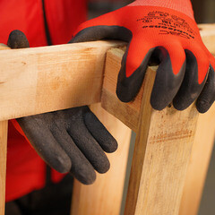 Перчатки полиэфирные с латексным обливом СВС Рубисенс красно-черные / черно-черные L - фото 11