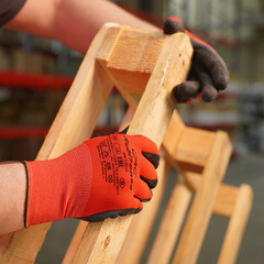 Перчатки полиэфирные с латексным обливом СВС Рубисенс красно-черные / черно-черные L - фото 9