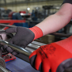 Перчатки полиэфирные с латексным обливом СВС Рубисенс красно-черные / черно-черные L - фото 13