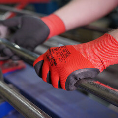 Перчатки полиэфирные с латексным обливом СВС Рубисенс красно-черные / черно-черные L - фото 15