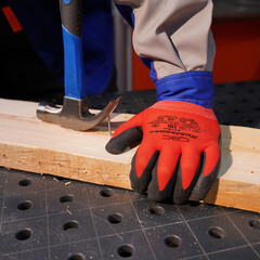 Перчатки полиэфирные с латексным обливом СВС Рубисенс красно-черные / черно-черные L - фото 3