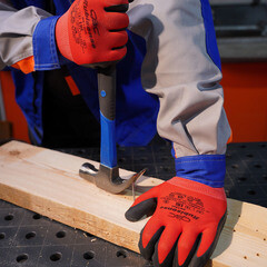 Перчатки полиэфирные с латексным обливом СВС Рубисенс красно-черные / черно-черные L - фото 8