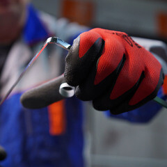 Перчатки полиэфирные с латексным обливом СВС Рубисенс красно-черные / черно-черные L - фото 12