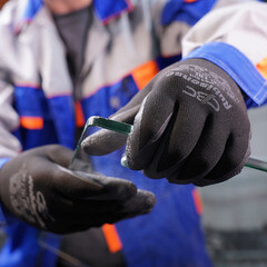 Перчатки полиэфирные с латексным обливом СВС Рубисенс красно-черные / черно-черные L - фото 5