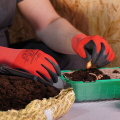 Перчатки полиэфирные с латексным обливом СВС Рубисенс красно-черные / черно-черные L - фото 6