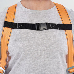 Страховочная система Окапром УС-2АЖ лента 1,5 м оранжевая/синяя (0023) - фото 6