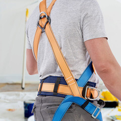 Страховочная система Окапром УС-2АЖ лента 1,5 м оранжевая/синяя (0023) - фото 2