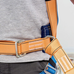 Страховочная система Окапром УС-2АЖ лента 1,5 м оранжевая/синяя (0023) - фото 5