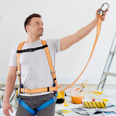 Страховочная система Окапром УС-2аАЖ лента 1,5 м оранжевая/синяя (0204) - фото 1