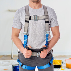 Страховочная система Окапром УСП-2Ж4 лента синяя/серая (0205) - фото 6