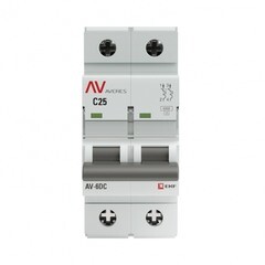 Автоматический выключатель модульный EKF Averes AV-6 DC 2Р 25А тип C 6 кА 230 В (mcb6-DC-2-25C-av) - фото 3