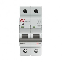 Автоматический выключатель модульный EKF Averes AV-6 DC 2Р 3А тип C 6 кА 230 В (mcb6-DC-2-03C-av) - фото 3