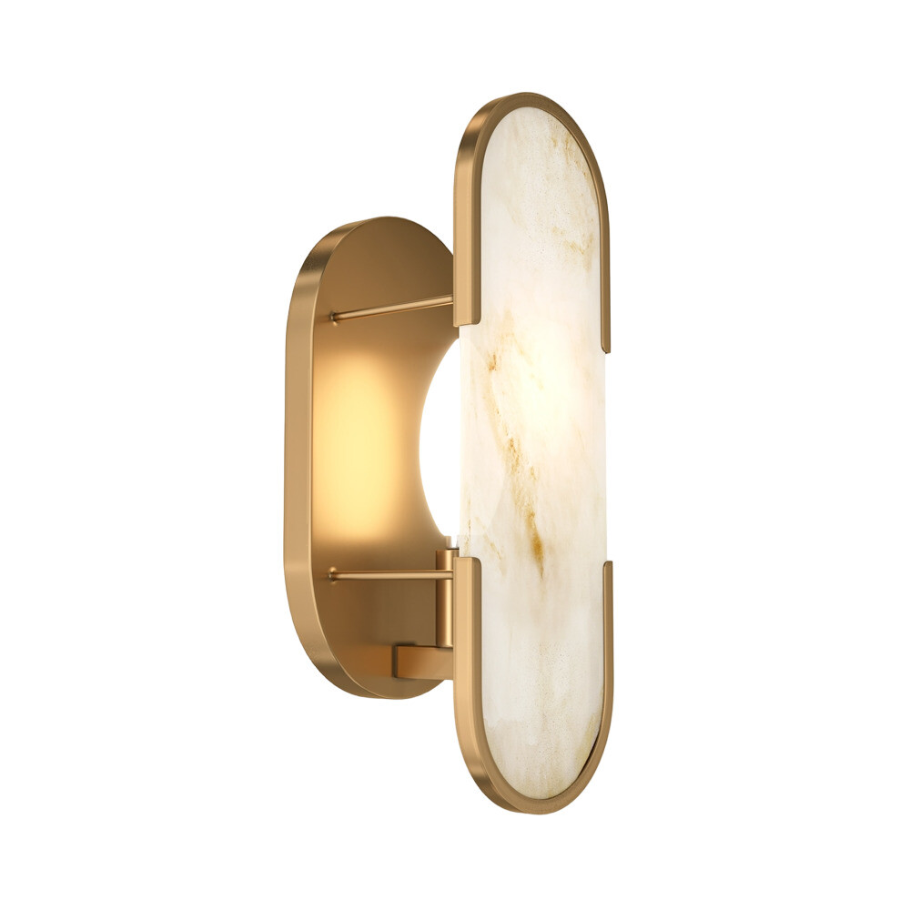 Изображение товара Бра Maytoni Marmo E14 40 Вт золотое с каменными пластинами для интерьера