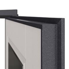 Дверь входная Mastino Home Eco правая букле графит - ларче белый с зеркалом 860х2050 мм - фото 5