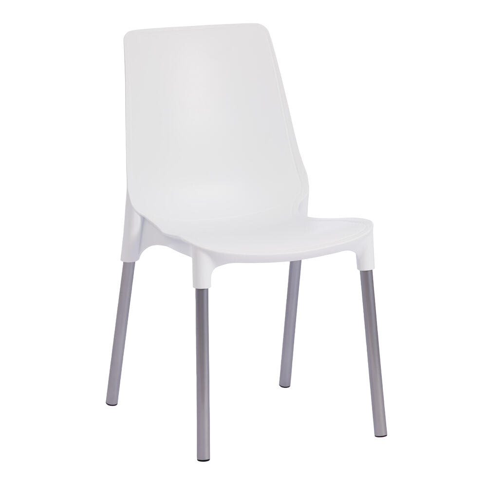 Изображение товара Стул Genius белый/серый пластиковый современной модели для гостиной кухни ресторана