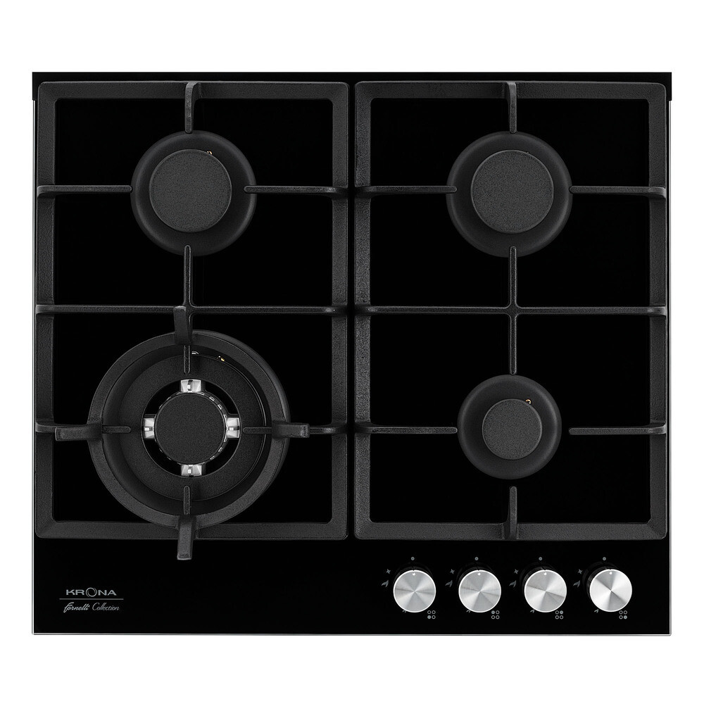 Изображение товара Варочная панель газовая Krona Alma 60 4 конфорки черная Изображение товара Варочная панель газовая Krona Alma 60 4 конфорки черная