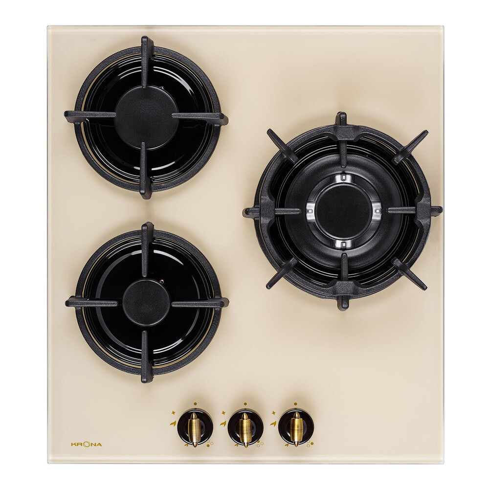 Изображение товара Варочная панель газовая Krona Anima 45 3 конфорки слоновая кость Изображение товара Варочная панель газовая Krona Anima 45 3 конфорки слоновая кость