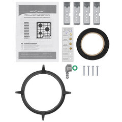 Варочная панель газовая Krona Ardente 60 4 конфорки черная - фото 6