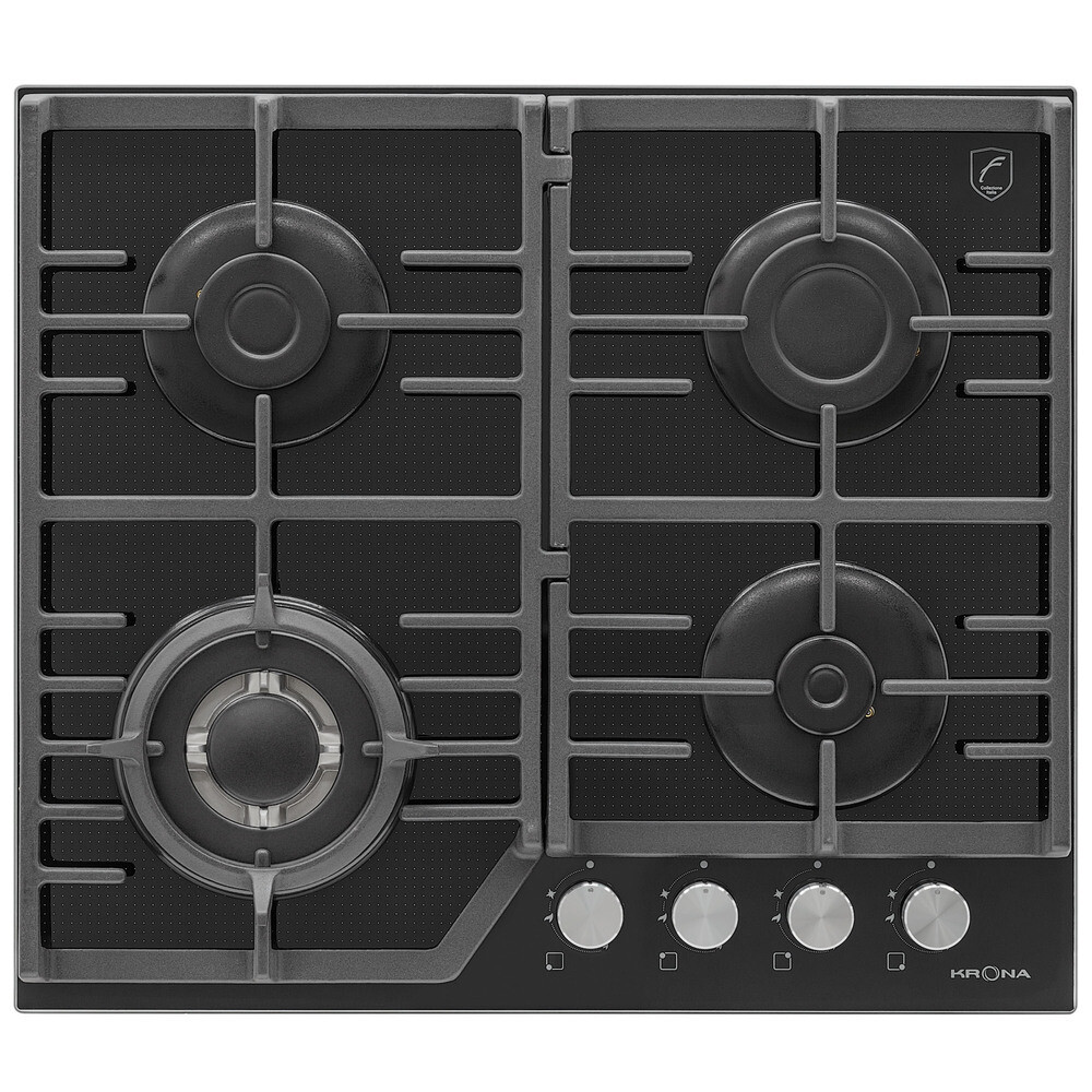 Варочная панель газовая Krona Ardente 60 4 конфорки черная