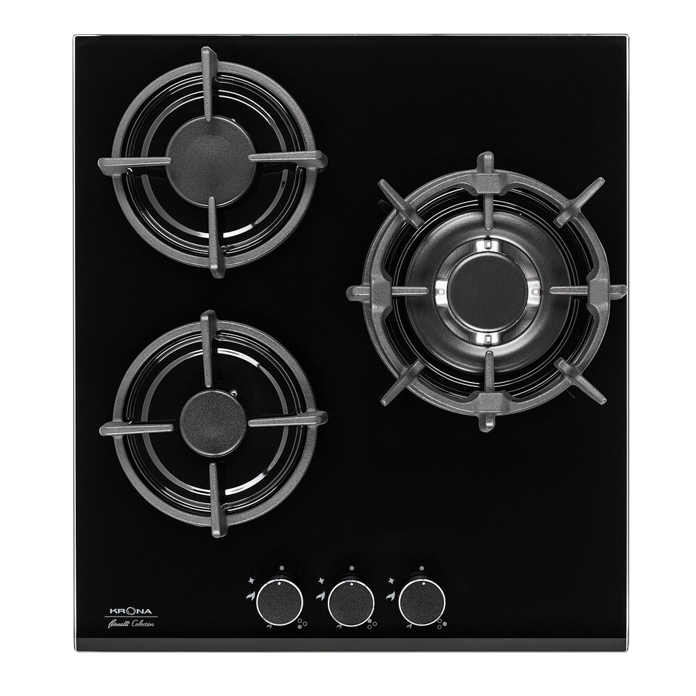 Изображение товара Варочная панель газовая Krona Fiero 45 3 конфорки черная