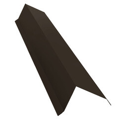 Планка торцевая для металлочерепицы 100х80 мм 2 м темно-коричневая RR 32 - фото 1