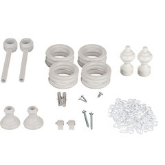 Карниз настенный деревянный двухрядный круглый 150 см d 28 мм белый - фото 3