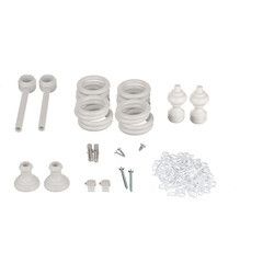 Карниз настенный деревянный двухрядный круглый 200 см d 28 мм белый - фото 2