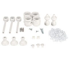 Карниз настенный деревянный двухрядный круглый 250 см d 28 мм белый - фото 3