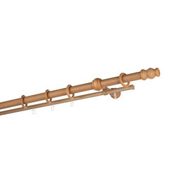 Карниз настенный деревянный двухрядный круглый 150 см d 28 мм светлый дуб - фото 1