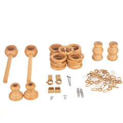 Карниз настенный деревянный двухрядный круглый 150 см d 28 мм светлый дуб - фото 3