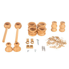 Карниз настенный деревянный двухрядный круглый 200 см d 28 мм светлый дуб - фото 3