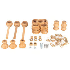 Карниз настенный деревянный двухрядный круглый 300 см d 28 мм светлый дуб - фото 3