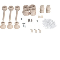 Карниз настенный деревянный двухрядный круглый 250 см d 28 мм беленый дуб - фото 2